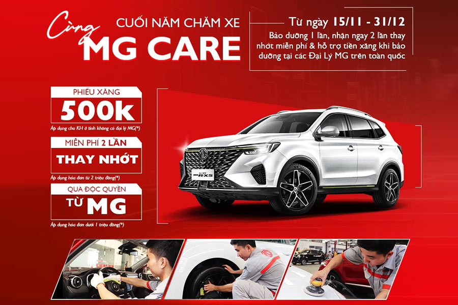 Khuyến mãi cuối năm: "Chăm xe cùng MG Care"